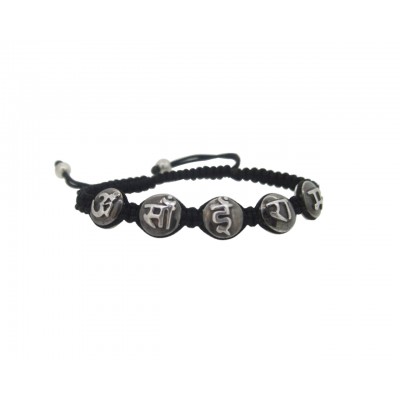 Om Sai Ram Mantra Bracelet in Silver with Diamond
